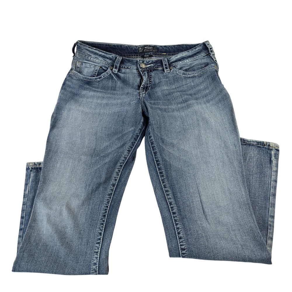 Silver Jeans Co Suki Mid Rise Bootcut Jeans W34 L32 Blue W9916SDA174
